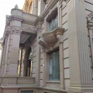 娄底 黄金麻花岗岩光面别墅外墙干挂施工完成