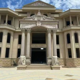 娄底 黄金麻别墅外墙干挂，大柱，大象，蘑菇石，雕花板