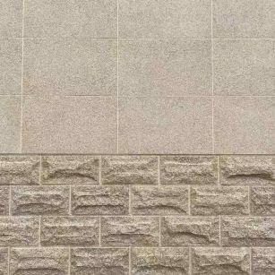 娄底 黄金麻自然面蘑菇石配荔枝面干挂