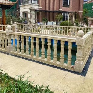 娄底黄金麻花岗岩石材栏杆，扶手，将军柱，花瓶柱