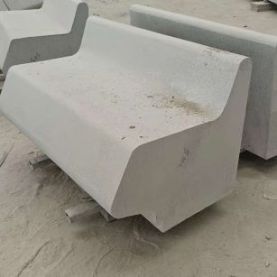 娄底 芝麻白花岗岩异形坐凳，石凳