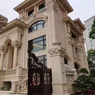 娄底 黄金麻花岗岩别墅外墙干挂效果展示