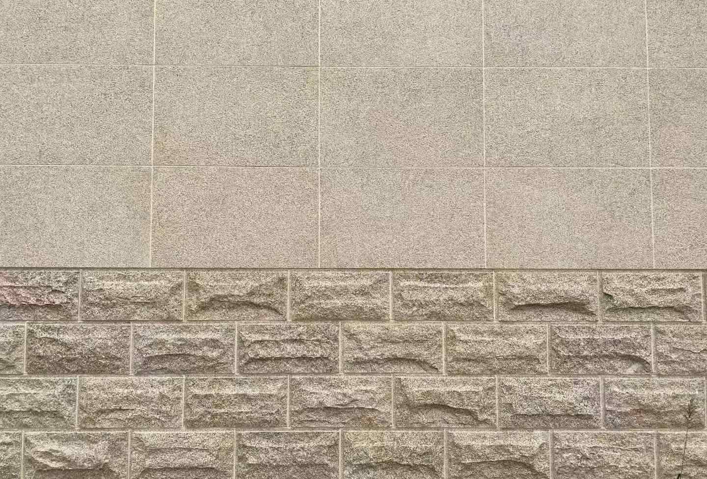 娄底 黄金麻自然面蘑菇石配荔枝面干挂