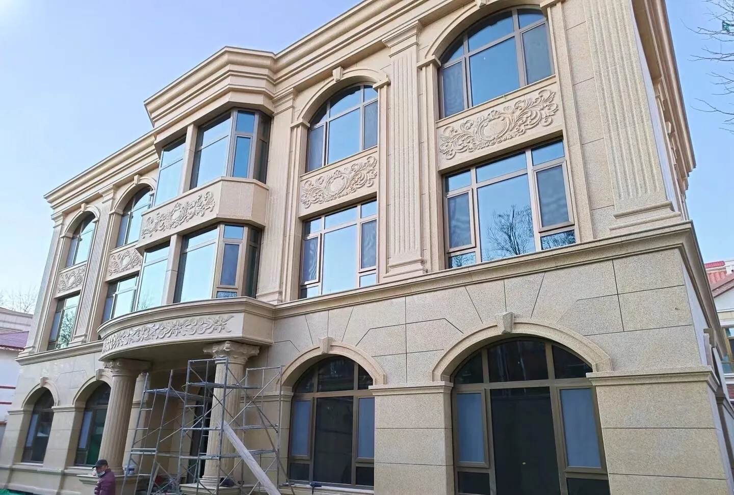 娄底 黄金麻花岗岩别墅外墙干挂