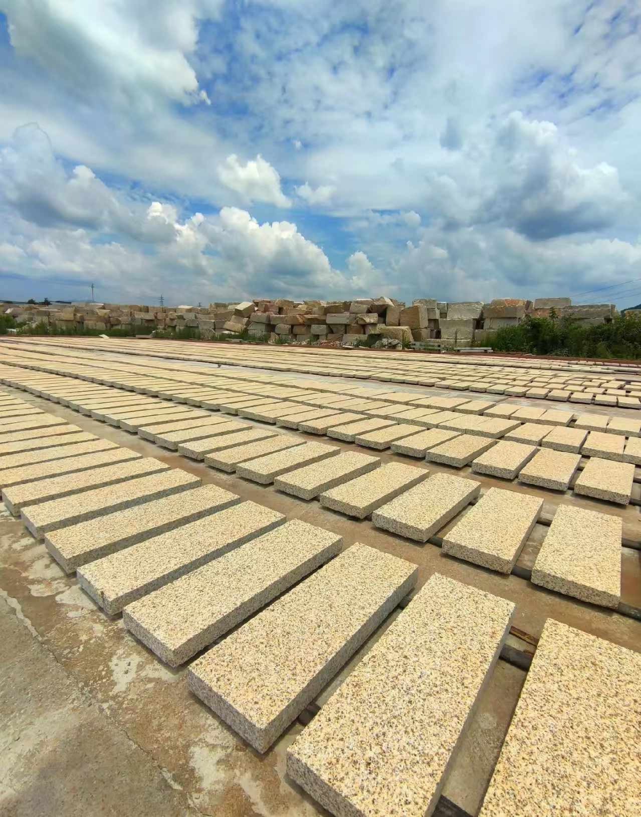 娄底 黄金麻荔枝面花岗岩石材地铺石防护中