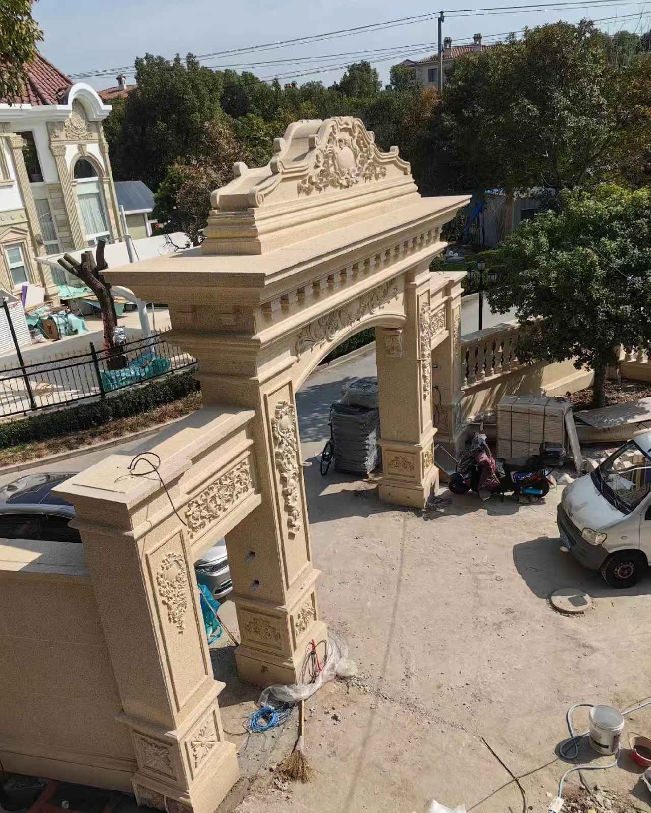 娄底 黄金麻荔枝面花岗岩别墅门楼