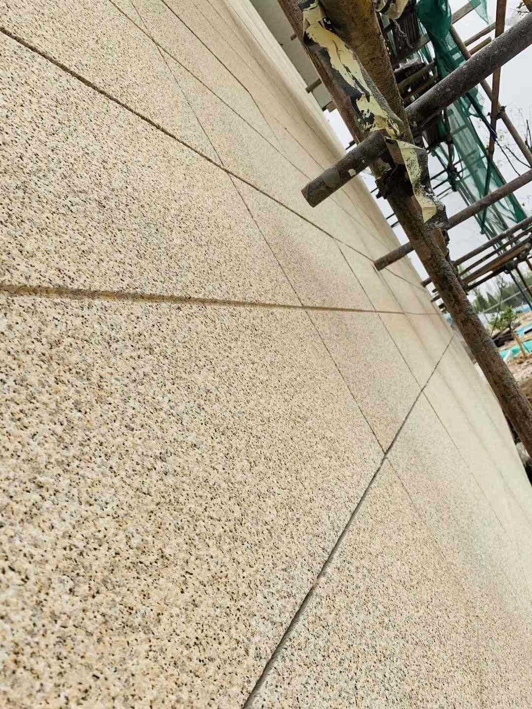 娄底 黄金麻花岗岩荔枝面外墙干挂石材效果示例